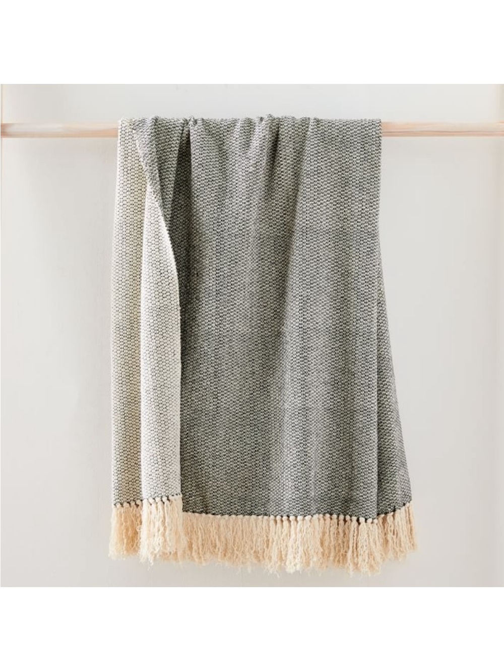 West Elm Pebble Texture Throw, 50"x60", Black/Natural